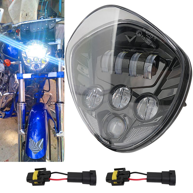 Crossfit Victory - ブラック LED オートバイヘッドライトアセンブリ ビクトリーザックネスクロスカントリー 2013-2017 ハイロービーム