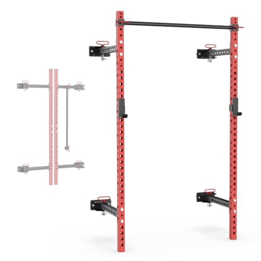 2200シリーズ折りたたみ式スクワットラック（Jカップ付き調 - Pull Up Bar のレビューと価格
