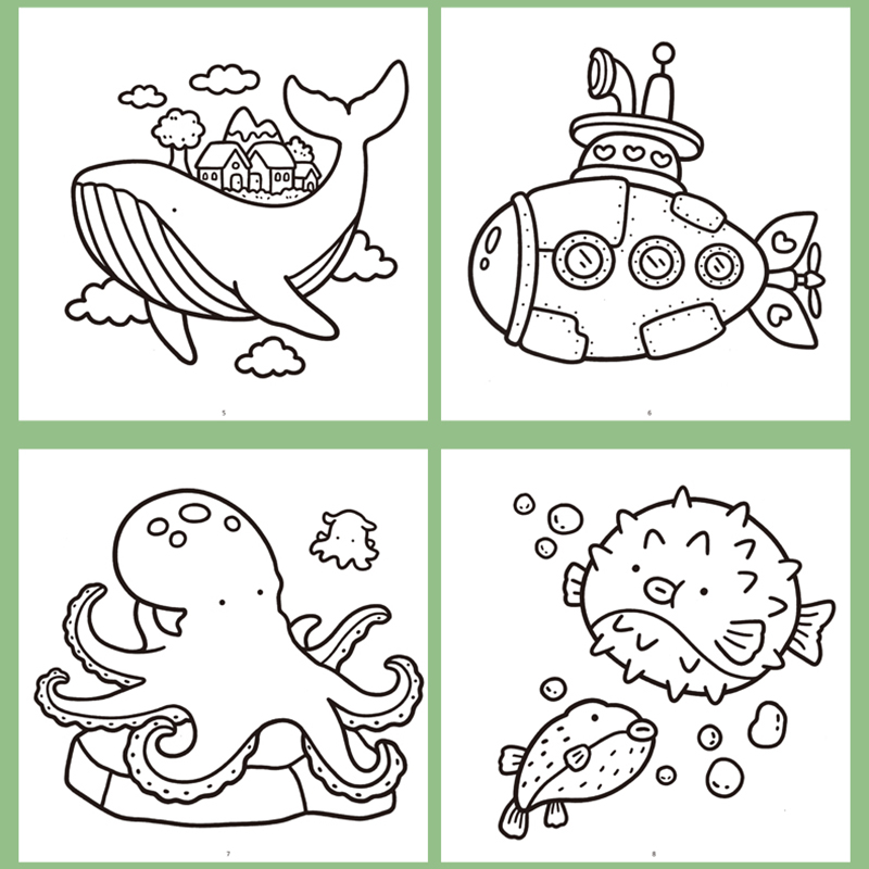 子供向けの絵と塗り絵: 動物、海、人々 - 3～12歳向けの - Chalk Bag のレビューと価格