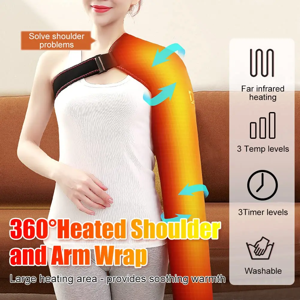 長袖ヒーター付きマッサージサポート、肘用サポーター、電気式ヒ - Wrist Wraps のレビューと価格