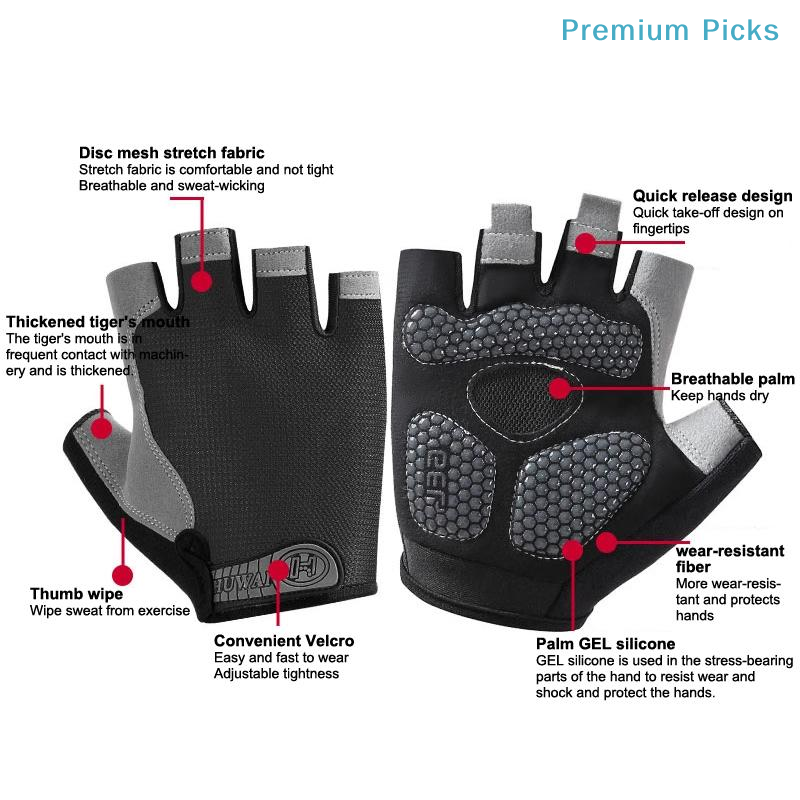 携帯用ハーフフィンガー滑り止めジムグローブ、通気性があり、男 - Weightlifting Gloves のレビューと価格
