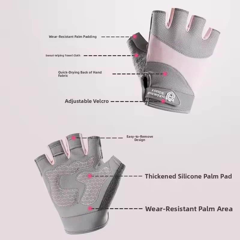 屋外サイクリング通気性ハーフフィンガーグローブジムエクササイ - Weightlifting Gloves のレビューと価格
